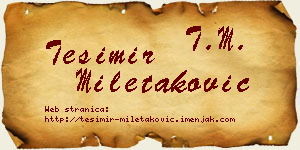 Tešimir Miletaković vizit kartica